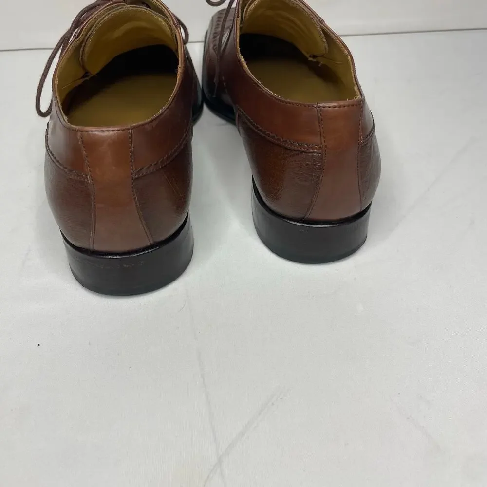 Mezlan Ostrich Leather Alberta Oxford Dress Shoes, Men's 9.5M Brown‎ Luxury